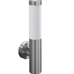 vidaXL 2 appliques murales cylindriques en acier inoxydable