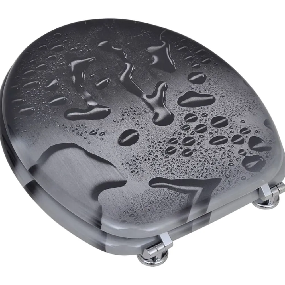 Plomberie-vidaXL Abatant de WC avec couvercle design goutte d'eau