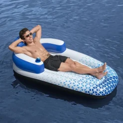 Piscine & Spa-vidaXL Bestway Chaise longue flottante Hydro Force 183x97 cm Bleu