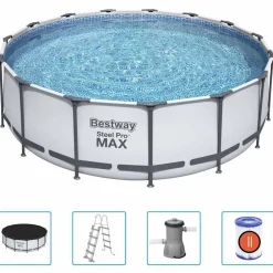 Piscine & Spa-vidaXL Bestway Ensemble de piscine Steel Pro MAX rond 457x122 cm