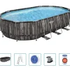 vidaXL Bestway Ensemble de piscine Power Steel Ovale 488x305x107 cm