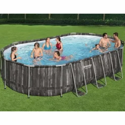 vidaXL Bestway Ensemble de piscine Power Steel Ovale 488x305x107 cm