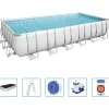 Piscine & Spa-vidaXL Bestway Ensemble de piscine Power Steel Rectangulaire 732x366x132 cm