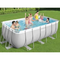 Piscine & Spa-vidaXL Bestway Ensemble de piscine en acier rectangulaire 412x201x122 cm