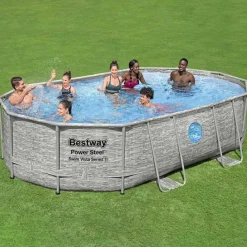 Piscine & Spa-vidaXL Bestway Ensemble de piscine Power Steel 488x305x107 cm