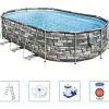 vidaXL Bestway Ensemble de piscine ovale Power Steel Comfort 610x366x122 cm