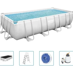 vidaXL Bestway Ensemble de piscine rectangulaire Power Steel 549x274x122 cm