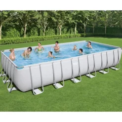 vidaXL Bestway Ensemble de piscine Power Steel Rectangulaire 732x366x132 cm