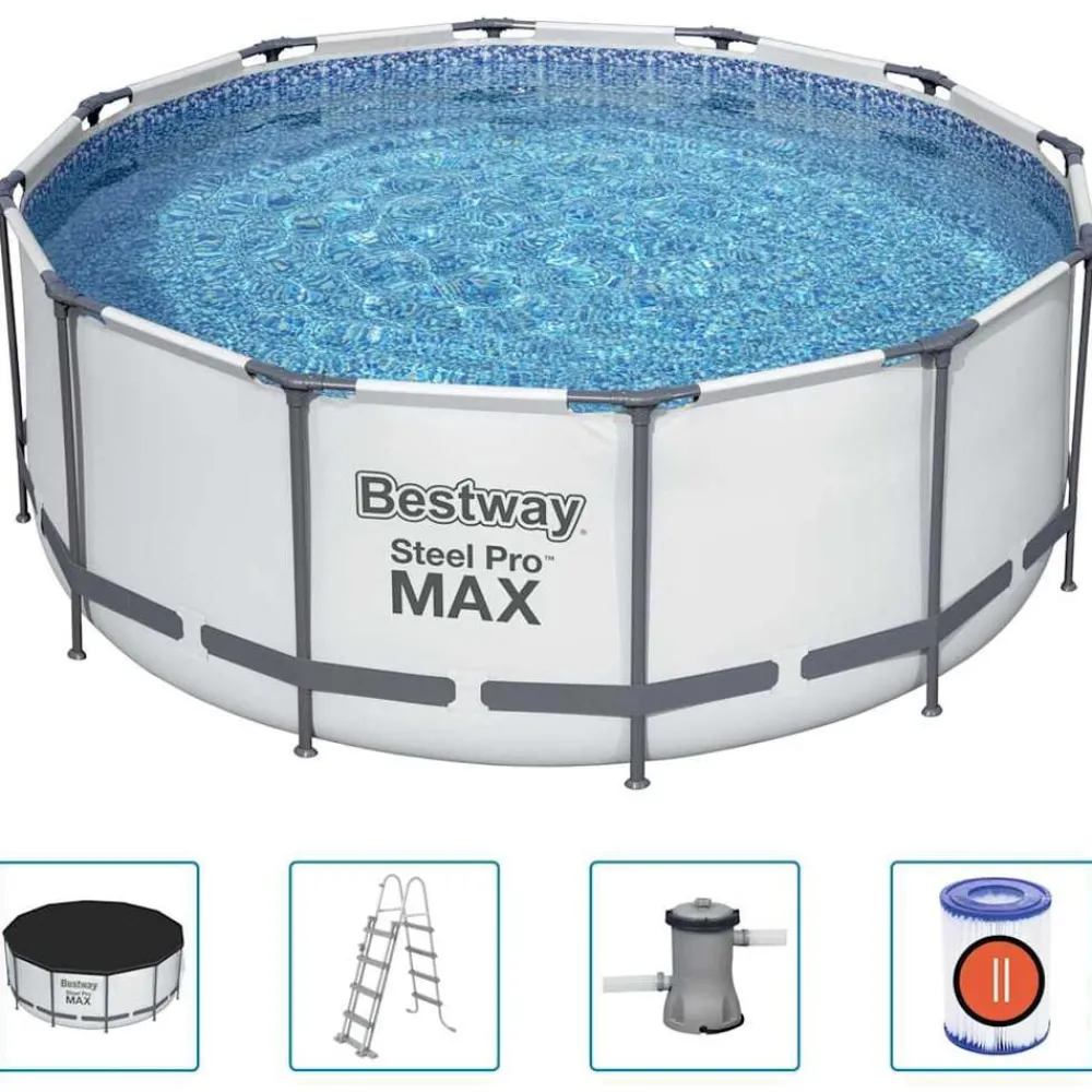 vidaXL Bestway Ensemble de piscine Steel Pro MAX Rond 366x122 cm