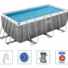 vidaXL Bestway Ensemble de piscine rectangulaire Power Steel 412x201x122 cm