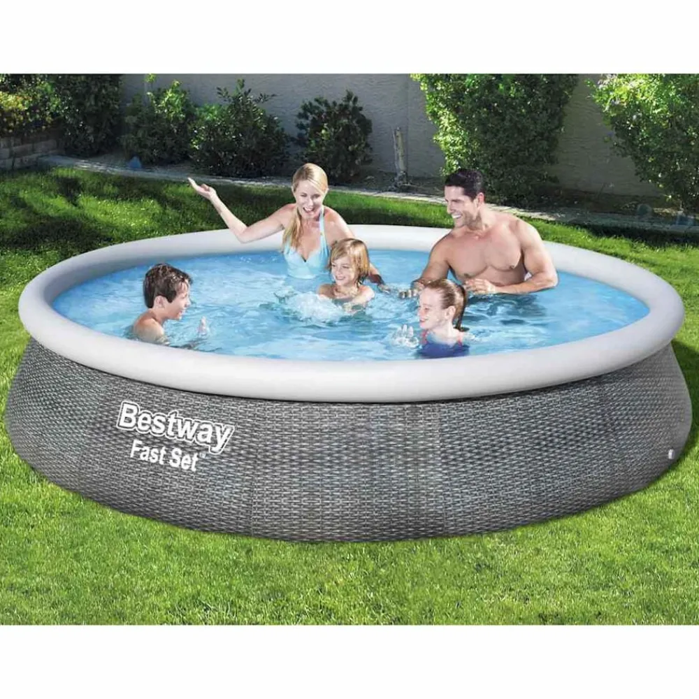 vidaXL Bestway Ensemble de piscine gonflable Fast Set avec pompe 396x84 cm