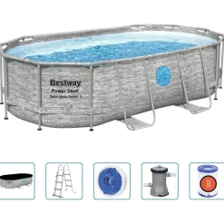vidaXL Bestway Ensemble de piscine Power Steel 427x250x100 cm