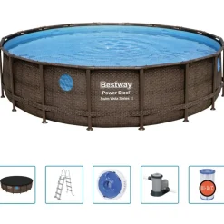 vidaXL Bestway Ensemble de piscine Power Steel 549x122 cm