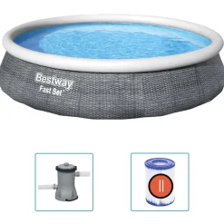 vidaXL Bestway Ensemble de piscine gonflable Fast Set avec pompe 396x84 cm