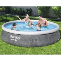 vidaXL Bestway Ensemble de piscine gonflable Fast Set avec pompe 396x84 cm
