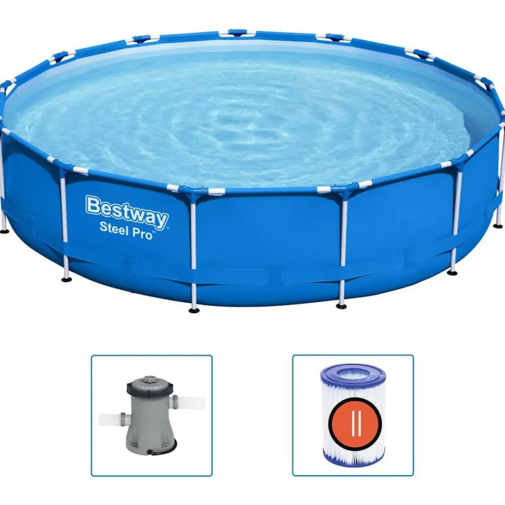 Piscine & Spa-vidaXL Bestway Piscine à cadre Steel Pro 396x84 cm