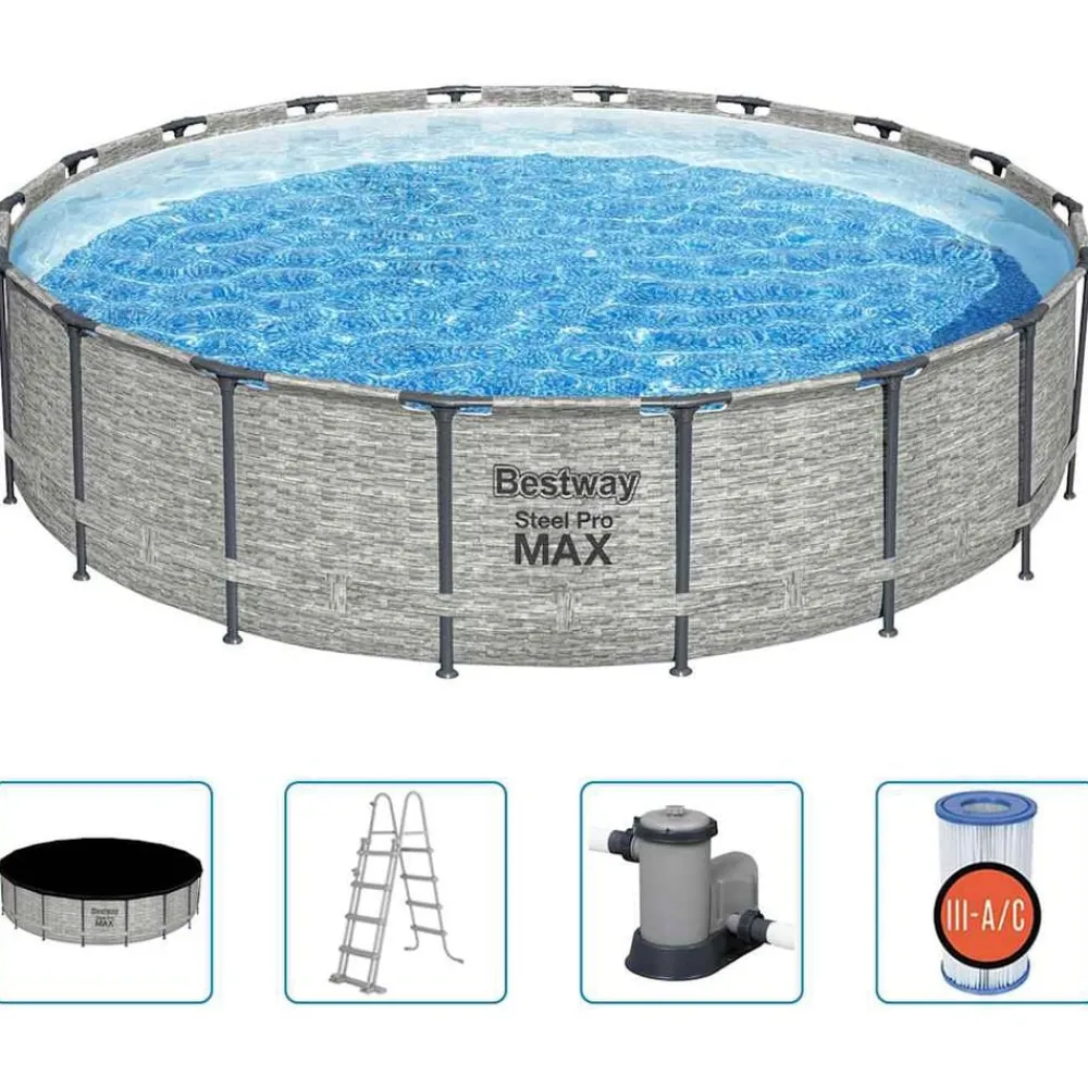 vidaXL Bestway Piscine Power Steel 549x122 cm