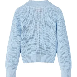 vidaXL Cardigan pour enfants tricoté bleu 92