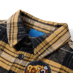 vidaXL Chemise à carreaux pour enfants jaune et noir 92