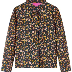 vidaXL Chemise pour enfants avec col à bande bleu marine 104