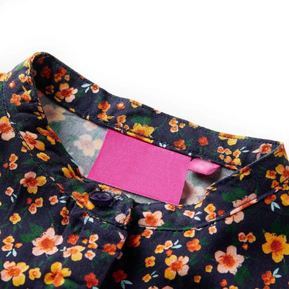 vidaXL Chemise pour enfants avec col à bande bleu marine 104