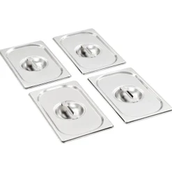 vidaXL Couvercles de plateau 4 pcs GN 1/4 Acier inoxydable