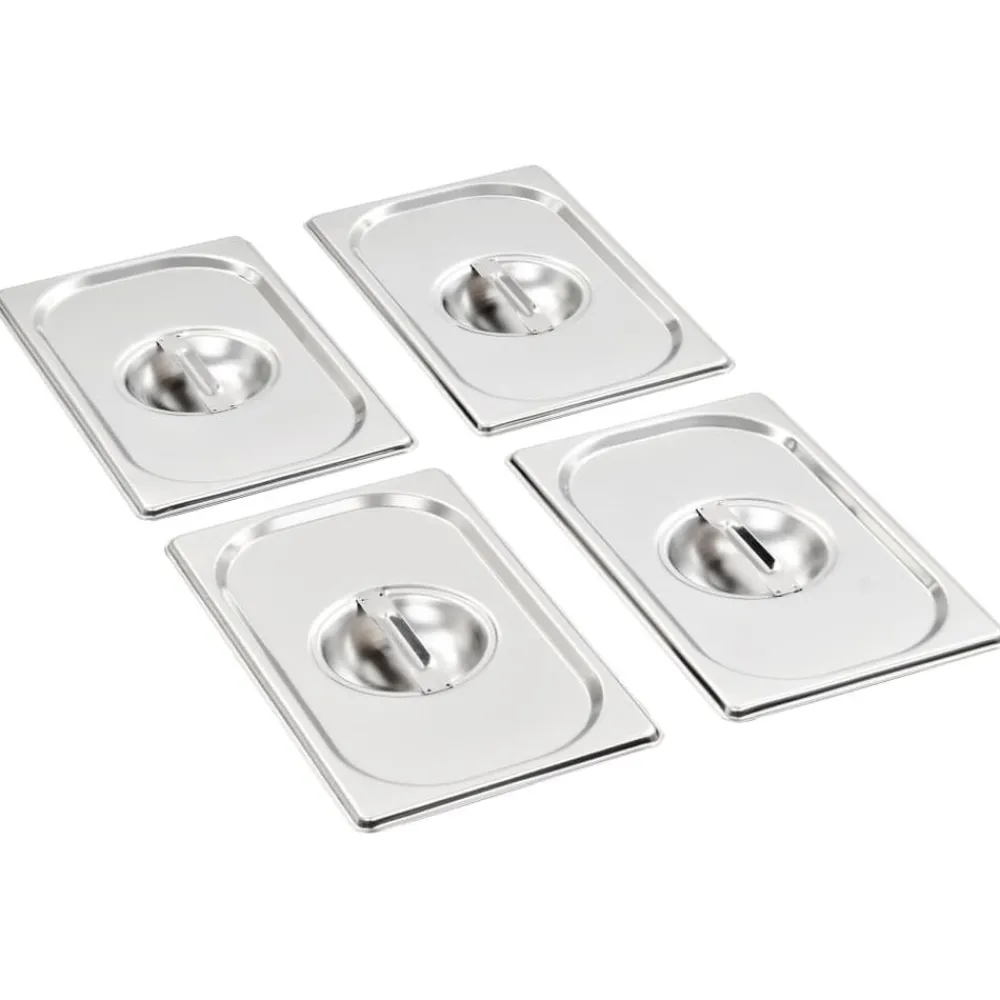 vidaXL Couvercles de plateau 4 pcs GN 1/4 Acier inoxydable