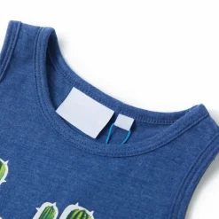 Vêtements & Accessoires-vidaXL Débardeur enfant mélange 104 Bleu foncé