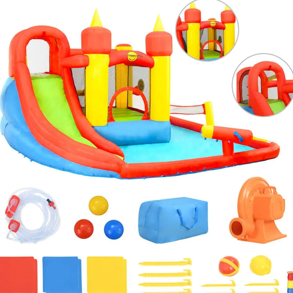 Jeux De Plein Air-vidaXL Happy Hop Château gonflable avec toboggan et piscine 410x385x220cm PVC