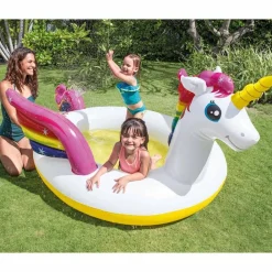 vidaXL Intex Piscine à pulvérisation Forme de licorne 272x193x104 cm
