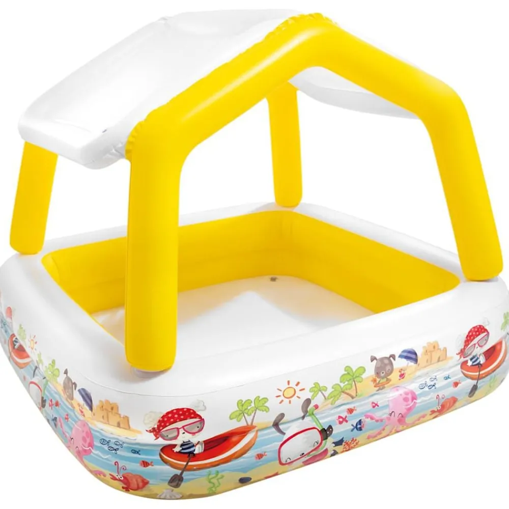 Piscine & Spa-vidaXL Intex Piscine avec parasol gonflable 157x157x122 cm