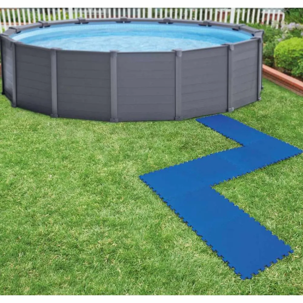 Piscine & Spa-vidaXL Intex Protecteurs de sol pour piscine 8 pcs 50x50 cm blue