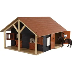 Jouets-vidaXL Kids Globe Écuries de ferme avec 2 box et 1 atelier 1:24 610167