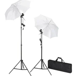 vidaXL Kit de studio photo avec lampes pieds et parapluies