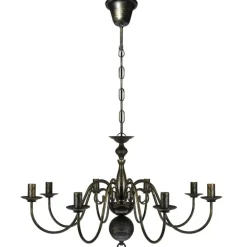 Luminaires-vidaXL Lustre en métal antique 8 x E14 ampoules Noir