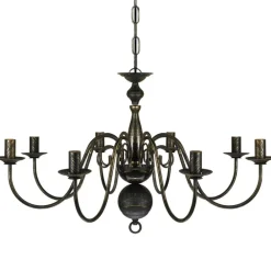 Luminaires-vidaXL Lustre en métal antique 8 x E14 ampoules Noir