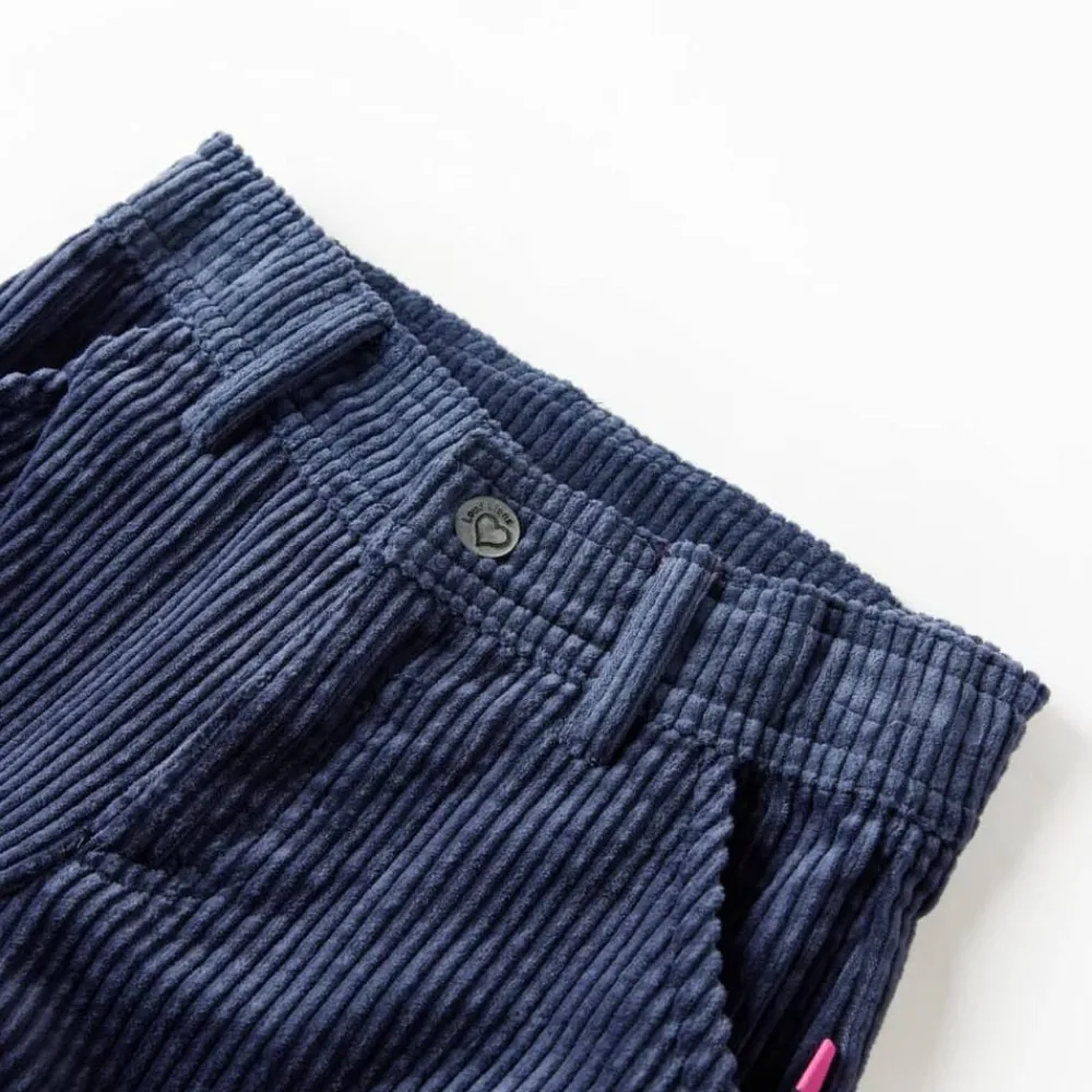 Vêtements & Accessoires-vidaXL Pantalons pour enfants velours côtelé bleu marine 92