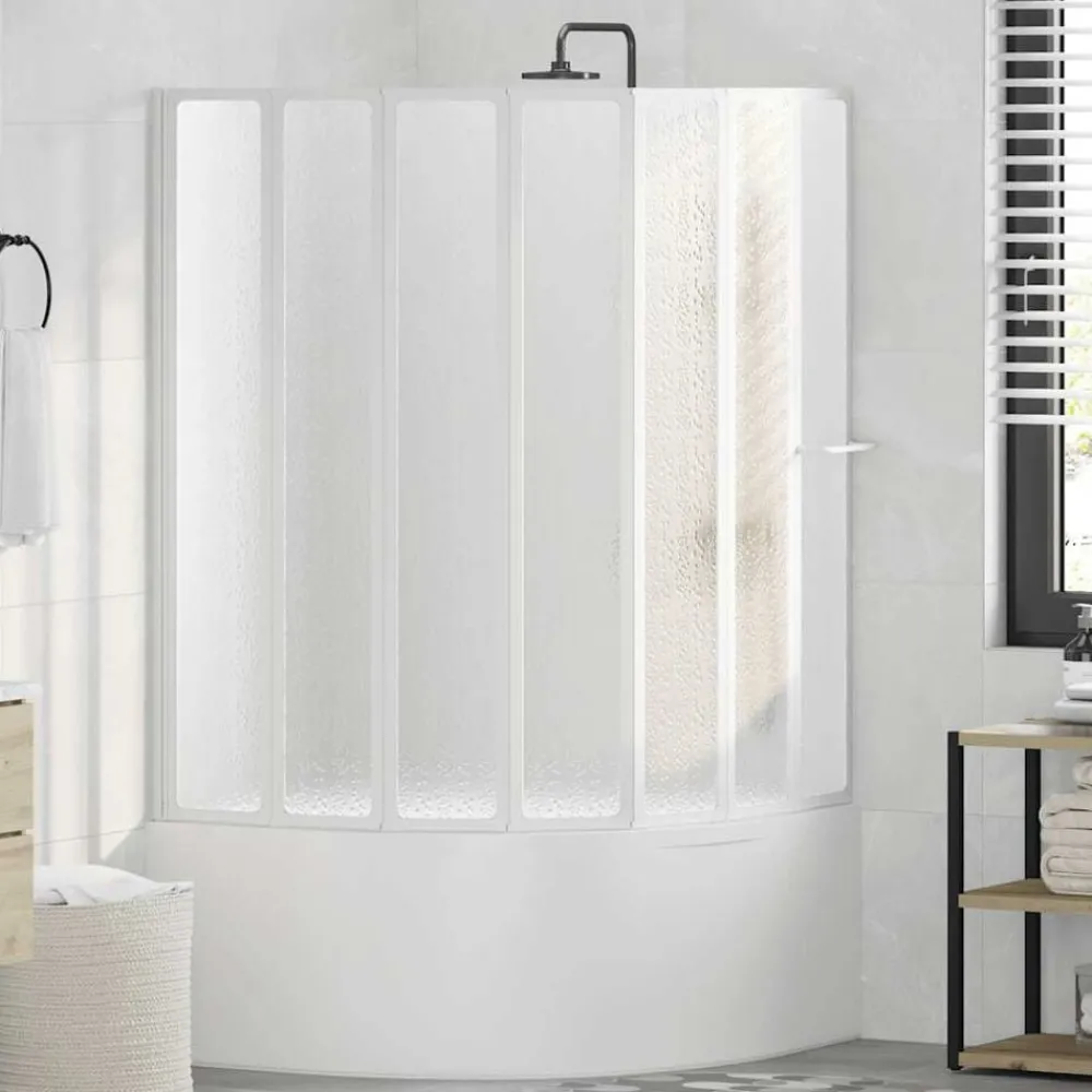 vidaXL Pare baignoire à 7 volets avec porte-serviettes 140 x 168 cm