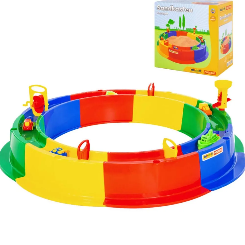 Jouets-vidaXL Polesie Wader Bac à sable rond avec voie d'eau 8 pcs 136 cm PP