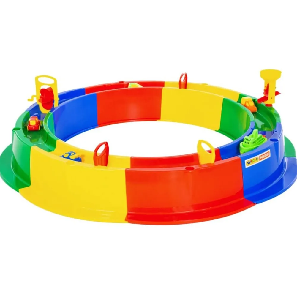 Jouets-vidaXL Polesie Wader Bac à sable rond avec voie d'eau 8 pcs 136 cm PP