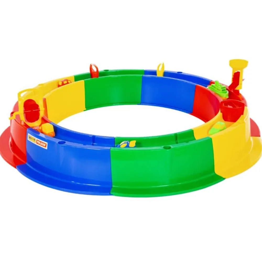 Jouets-vidaXL Polesie Wader Bac à sable rond avec voie d'eau 8 pcs 136 cm PP
