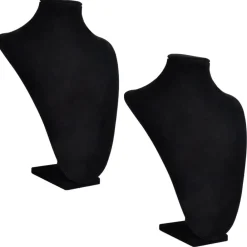 vidaXL Présentoir buste d'exposition pour colliers en flanelle 2 pcs