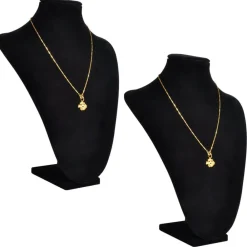 vidaXL Présentoir buste d'exposition pour colliers en flanelle 2 pcs