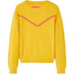 Vêtements & Accessoires-vidaXL Pull-over tricoté pour enfants foncé 104 Ocre