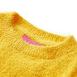 Vêtements & Accessoires-vidaXL Pull-over tricoté pour enfants foncé 104 Ocre