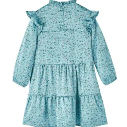 Vêtements & Accessoires-vidaXL Robe enfants à manches longues bleu 104