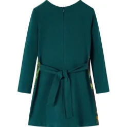Vêtements & Accessoires-vidaXL Robe pour enfants à manches longues 104 Vert foncé