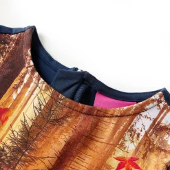 Vêtements & Accessoires-vidaXL Robe pour enfants à manches longues 116 Bleu marine