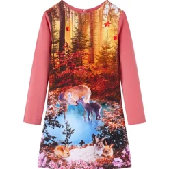Vêtements & Accessoires-vidaXL Robe pour enfants à manches longues vieux 104 Rose