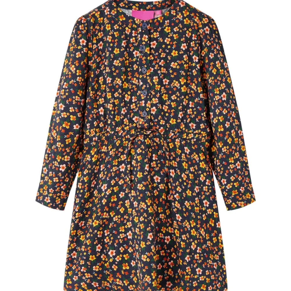 Vêtements & Accessoires-vidaXL Robe pour enfants à manches longues bleu marine 92